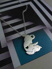 Dije Silueta Gato con Corazón (2)