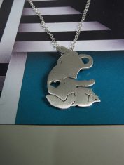 Dije Silueta Gato con Corazón (3)